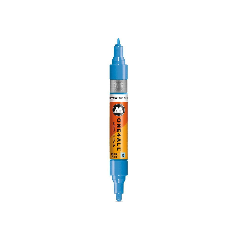 Molotow One4All Acrylic Twin Pump Marker, 1.5Mm And 4Mm Nibs, Signal Black, 1 Each (227.412)