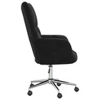 vidaXL Relaxing Chair – Black Velvet, Adjustable Height, 360-Degree Swivel, Rolling Castors, Sturdy Steel Frame - for Office, Living Room, Lounge Area