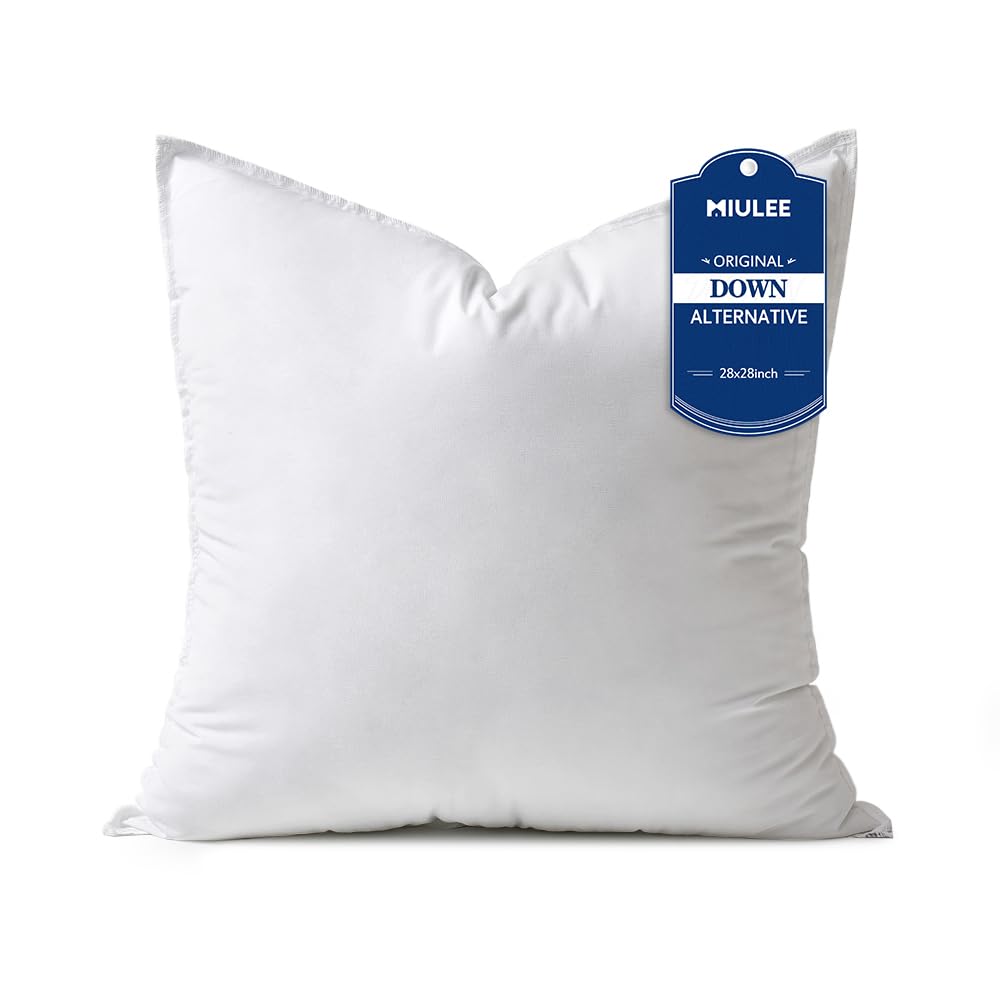 Miulee 28X28 Down Alternative Pillow Insert Euro Decorative Throw Pillow 28 Inch Body Pillow Bed Sleeping Pillow Ultra Soft Fluf