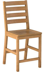 East West Furniture CFS-OAK-W Café Counter Height Dining Chairs - Ladder Back Wood Seat Chairs, Set of 2, Oak