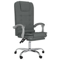 vidaXL Dark Gray Massage Reclining Office Chair - Adjustable Backrest and Height, Swivel Design with Rolling Castors, Metal and Plywood Frame