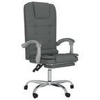 vidaXL Dark Gray Massage Reclining Office Chair - Adjustable Backrest and Height, Swivel Design with Rolling Castors, Metal and Plywood Frame