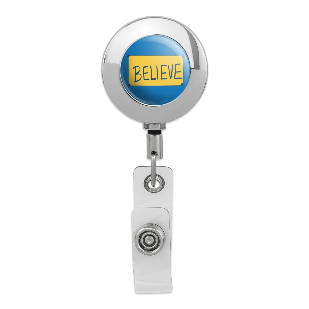 Ted Lasso Believe Retractable Reel Premium Metal Chrome Badge Id Card Holder Clip