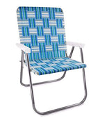 Lawn Chair Usa - Outdoor Chairs For Camping, Sports And Beach. Chairs Made With Lightweight Aluminum Frames And Uv-Resistant Webbing. Folds For Easy Storage (Magnum, Sea Island With White Arms)