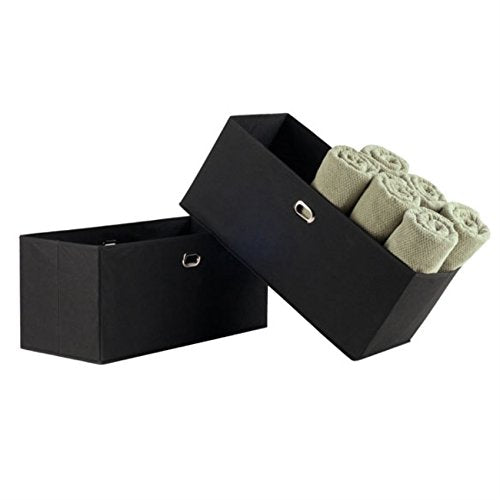 Ergode Wood Torino Folding Fabric Baskets - Versatile Storage Solution for Bedroom (22222-VV)