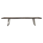 Titan Espresso Wood/Silver Metal Accent Bench by Diamond Sofa