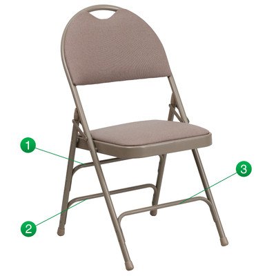 Hercules Series Folding Chair [Set Of 2] Finish: Beige