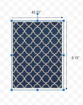 HomeRoots Polypropylene 4’x6’ Blue and Ivory Trellis Indoor Outdoor Area Rug