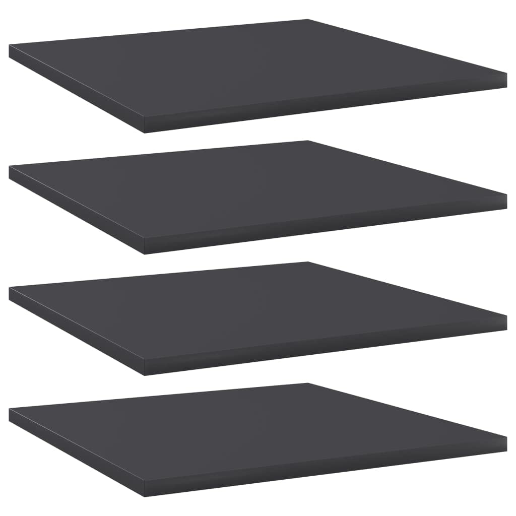 vidaXL Gray Bookshelf Boards Set - 15.7x15.7x0.6 - Engineered Wood - Easy to Clean - Space-Saving Storage Solution - Pack of 4.