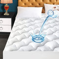 Queen Size Quilted Fitted Mattress Pad, Waterproof Breathable Cooling Mattress Protector, Stretches Up To 21 Inches Deep Pocket