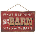What Happens in the Barn Hanging Wood Wall Decor - Funny Rustic Sign for Barn, Living Room or Kitchen