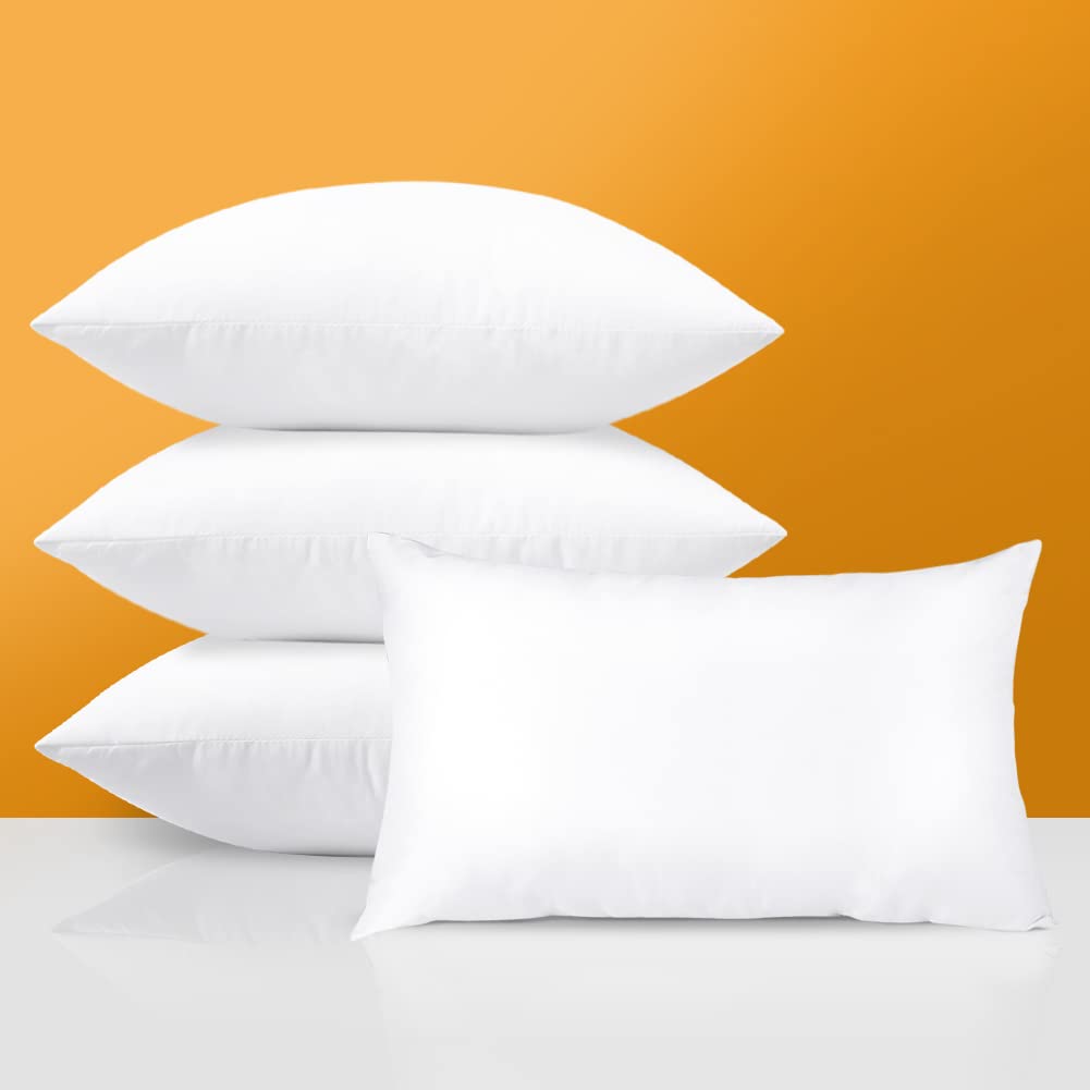 Otostar 12 X 20 Pillow Inserts Set Of 4 Decorative Throw Pillow Inserts Rectangle Lumbar Cushion Pillow Stuffers Form Couch Sofa