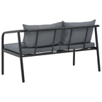vidaXL 2-Seater Patio Sofa in Dark Gray Aluminum with Light Gray Polyester Cushions - Lightweight, Weather Resistant and Comfortable for Gardens, Patios or Balconies
