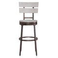 American Woodcrafters Colson Distressed White Metal Swivel 30-Inch Bar Stool