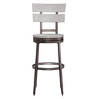 American Woodcrafters Colson Distressed White Metal Swivel 30-Inch Bar Stool
