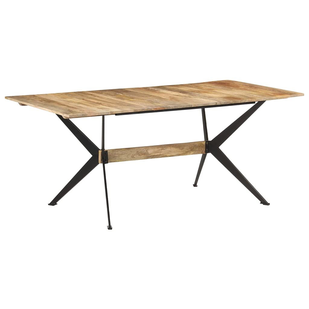 vidaXL Solid Mango Wood Dining Table with Industrial Style Design - Versatile Piece for Any Home Decor - 70.9&quot;x35.4&quot;x29.9&quot;