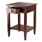 Ergode Wood Stafford End Table | Classic & Contemporary Design | Oyster Gray Finish | Drawer & Shelf | Solid & Composite Wood | 19.9' W x 18.9' D x 22' H (16018-VV) (94118-VV)