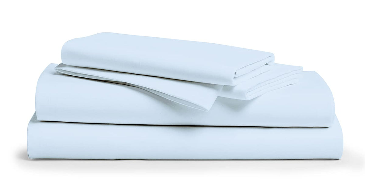 Texas Linen Co. Egyptian Cotton Split King Sheet Set - 800 Thread Count 5 Pc Light Blue Sheets For Adjustable Bed, Extra Long St