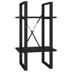 vidaXL 2-Tier Book Cabinet Black 15.7"x11.8"x27.6" Chipboard