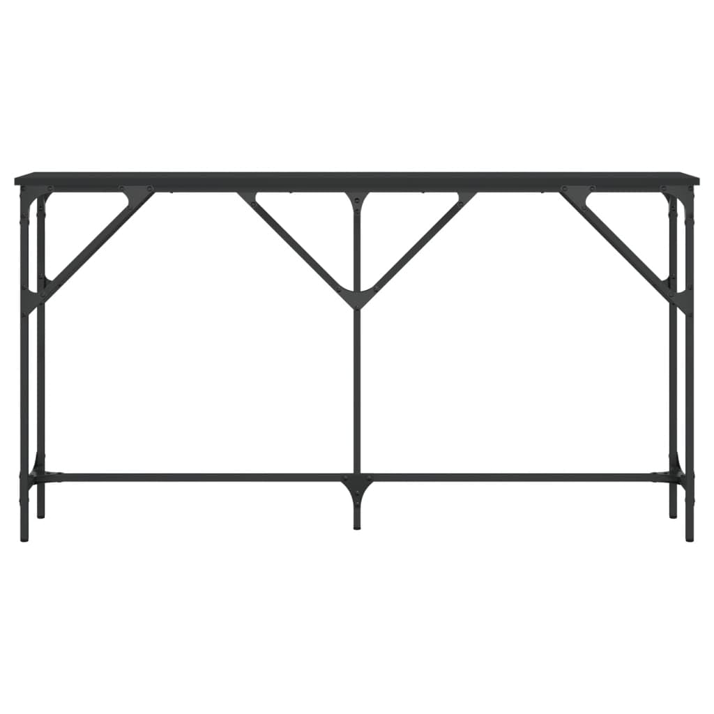 vidaXL Console Table in Black - Engineered Wood and Metal - Industrial Style - Sturdy & Adjustable Design for Entryway, Living Room, Hallway Decor