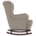 vidaXL Rocking Chair Legs Rocking Reclining Seat Armchair Living Room Furniture Rubber Wood Velvet Light Grey