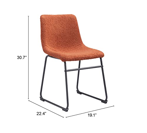 Zuo Smart Dining Chair Burnt Orange