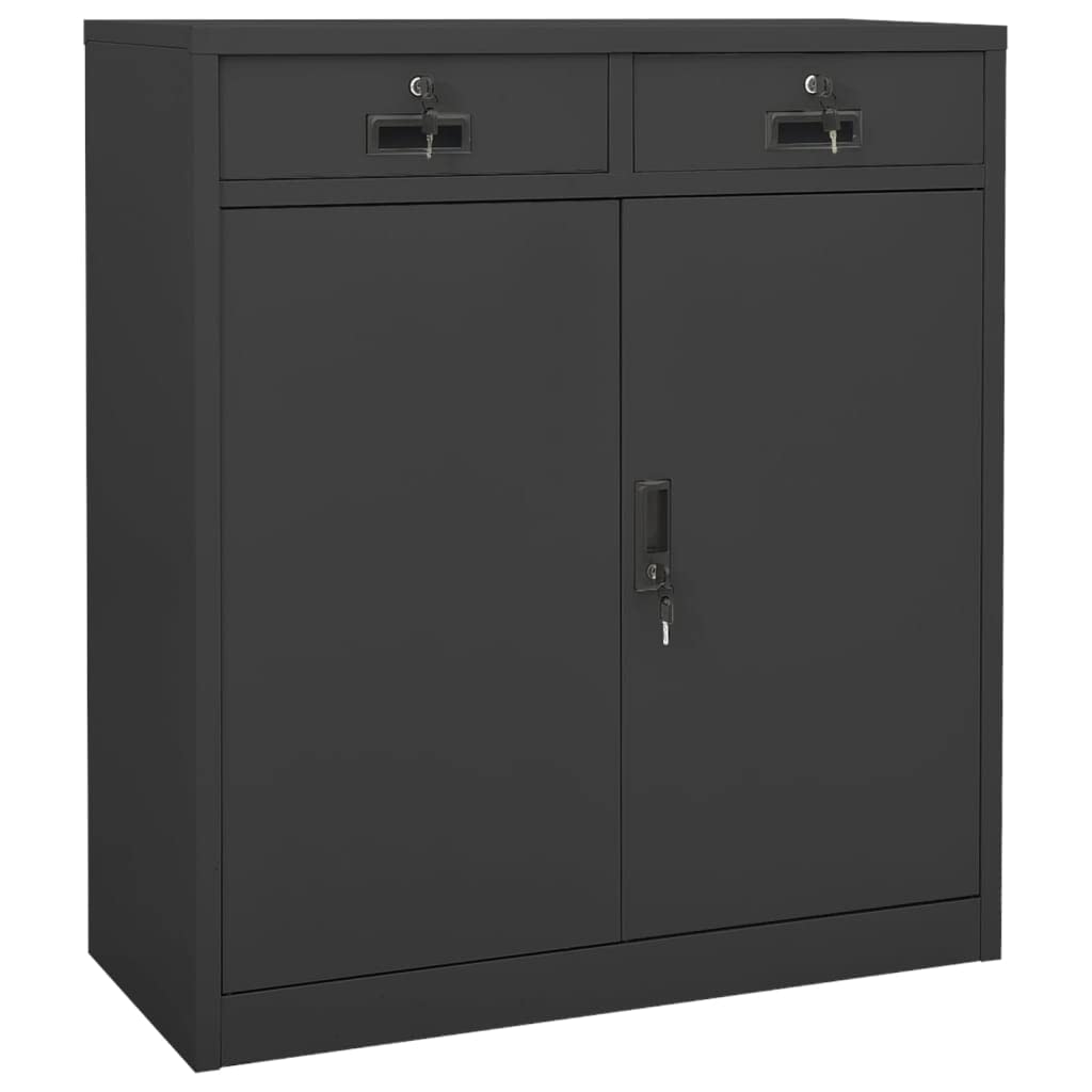 vidaXL Office Cabinet Home Indoor Locker File Document Adjustable Shelf Lock Office Filing Storage Cabinet Furniture Anthracite 40.2" Steel
