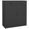 vidaXL Office Cabinet Home Indoor Locker File Document Adjustable Shelf Lock Office Filing Storage Cabinet Furniture Anthracite 40.2" Steel
