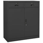vidaXL Office Cabinet Home Indoor Locker File Document Adjustable Shelf Lock Office Filing Storage Cabinet Furniture Anthracite 40.2" Steel