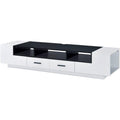 Acme Armour 2-Drawer Wooden TV Stand in White and Black