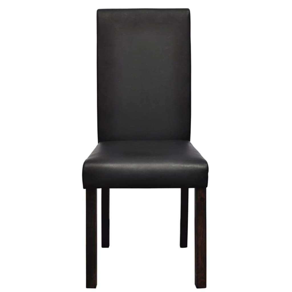 vidaXL Modern Faux Leather Dining Chairs, Set of 4 – Durable Wooden Frame - Easy Assembly - Black Dining Room Chairs