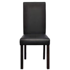 vidaXL Modern Faux Leather Dining Chairs, Set of 4 – Durable Wooden Frame - Easy Assembly - Black Dining Room Chairs
