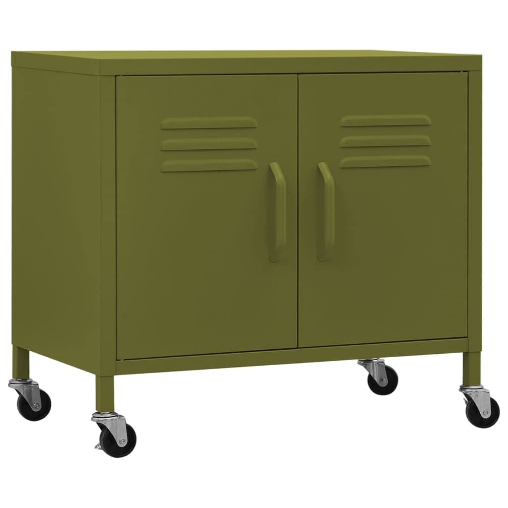 vidaXL Storage Cabinet Olive Green 23.6&quot;x13.8&quot;x19.3&quot; Steel
