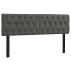 vidaXL Headboards 2 pcs Dark Gray 31.5"x2.8"x30.7"/34.6" Velvet