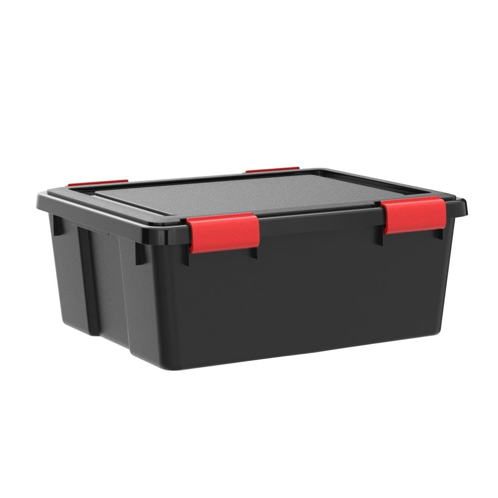 Iris Usa Weatherpro 31 Qt Storage Bins With Lids, 6 Pack, Bpa-Free Plastic Gasket Box With Tight Latch And Seal, Stackable Nesta