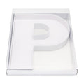 WENPACK 12 Cardboard Letter Shaped Mache Decorative Strawberries Fillable Sweets Initial Box with Clear Lid (White, P)