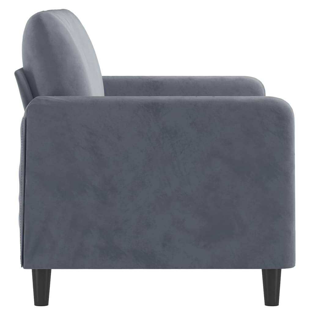 vidaXL Modern 2-Seater Sofa in Dark Gray - Soft Velvet Upholstered, Roomy Seats with Armrests, Stylish Design for Living Room
