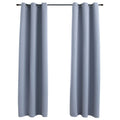 Vidaxl Elegant Blackout Curtains With Rings  2 Pcs, 37 Inch X95 Inch , Gray  Light Blocking Window Drapes For Privacy, 100% Polyester Fa
