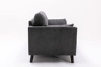 Lilola Home Damian Gray Velvet Fabric Sofa