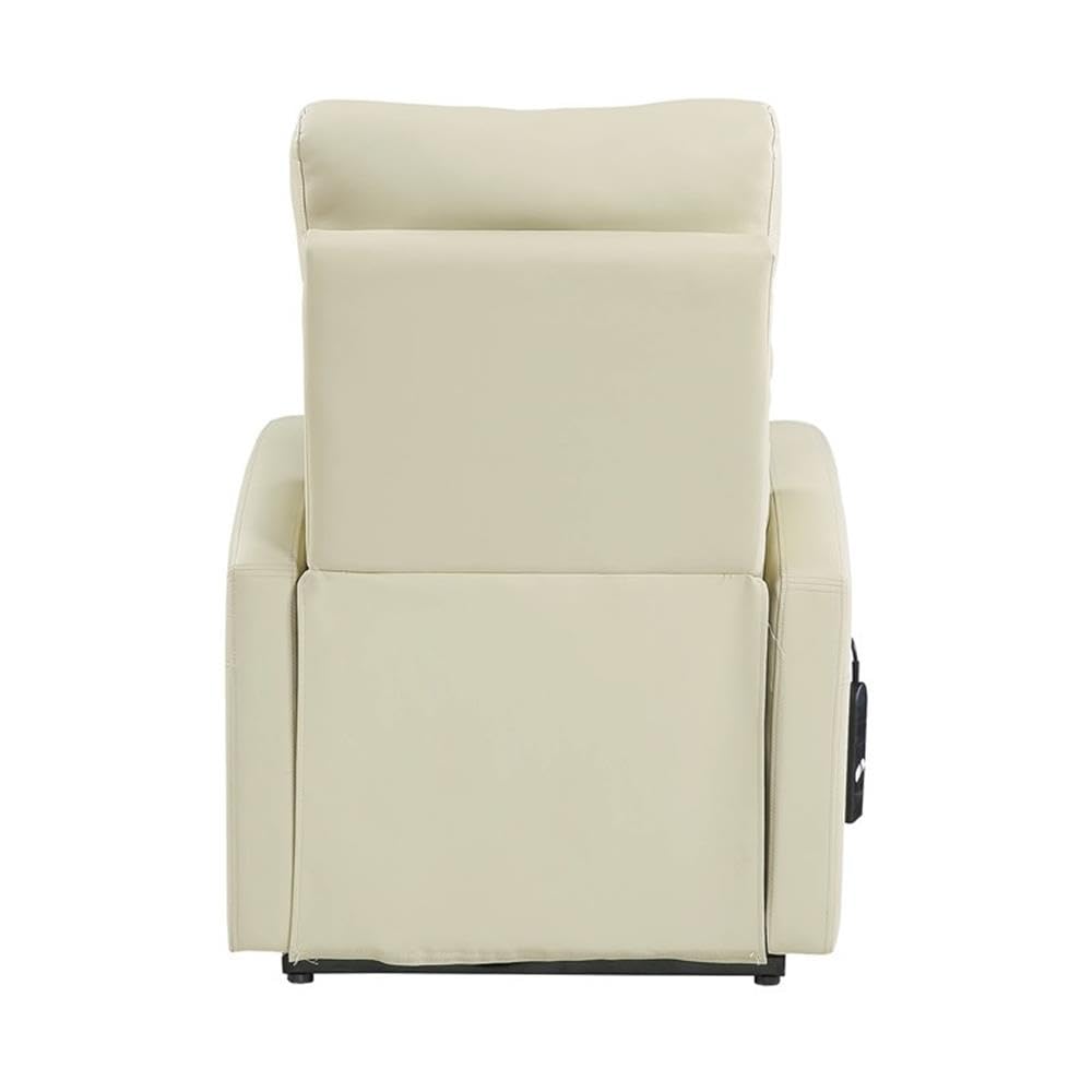 Acme Ricardo Faux Leather Upholstered Recliner with Power Lift in Beige