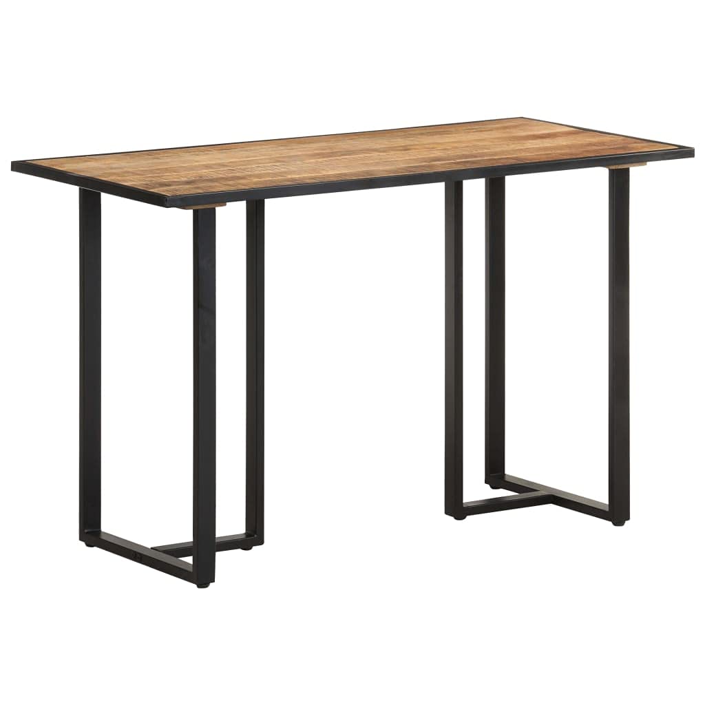 vidaXL Dining Table with Powder-Coated Iron Legs - Industrial Design - Solid Mango Wood Durable Table - Perfect for Everyday Use- Brown