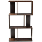 Baxton Studio Legende Modern and Contemporary Brown and Dark Grey Finished Display Bookcase