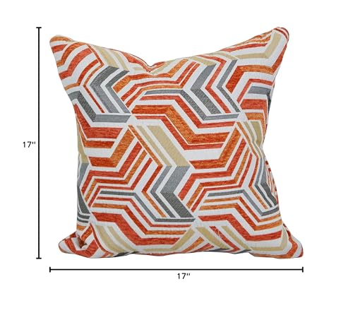 Blazing Needles Square Jacquard Throw Pillows, 17", Zucchini Tanger 2 Count