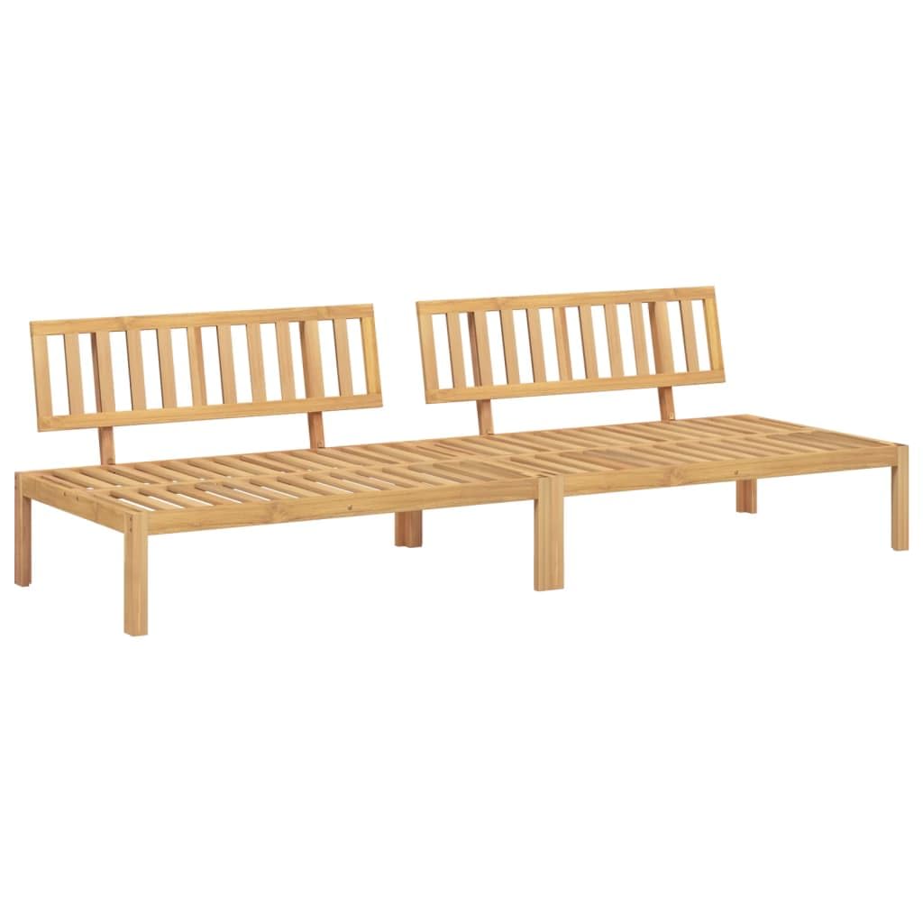 vidaXL Patio Pallet Middle Sofas - Modular Outdoor Furniture 2 Pcs in Solid Wood Acacia for Garden, Patio, Terrace - 47.2 x 36.2 x 27.2 Inches