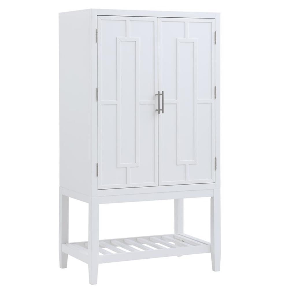 Comfort Pointe Milano 60-inch White Wood 2-Door Modern Bar Cabinet with Pull-Out Tray