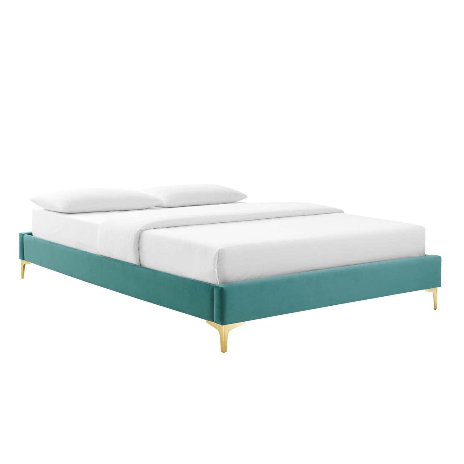 Modway Mod-6307-Tea Sutton King Performance Velvet Bed Frame, Teal