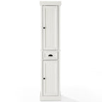 Crosley Furniture Seaside Tall Linen Storage Cabinet And Bathroom Organizer With A Drawer And Shelves, Distressed White