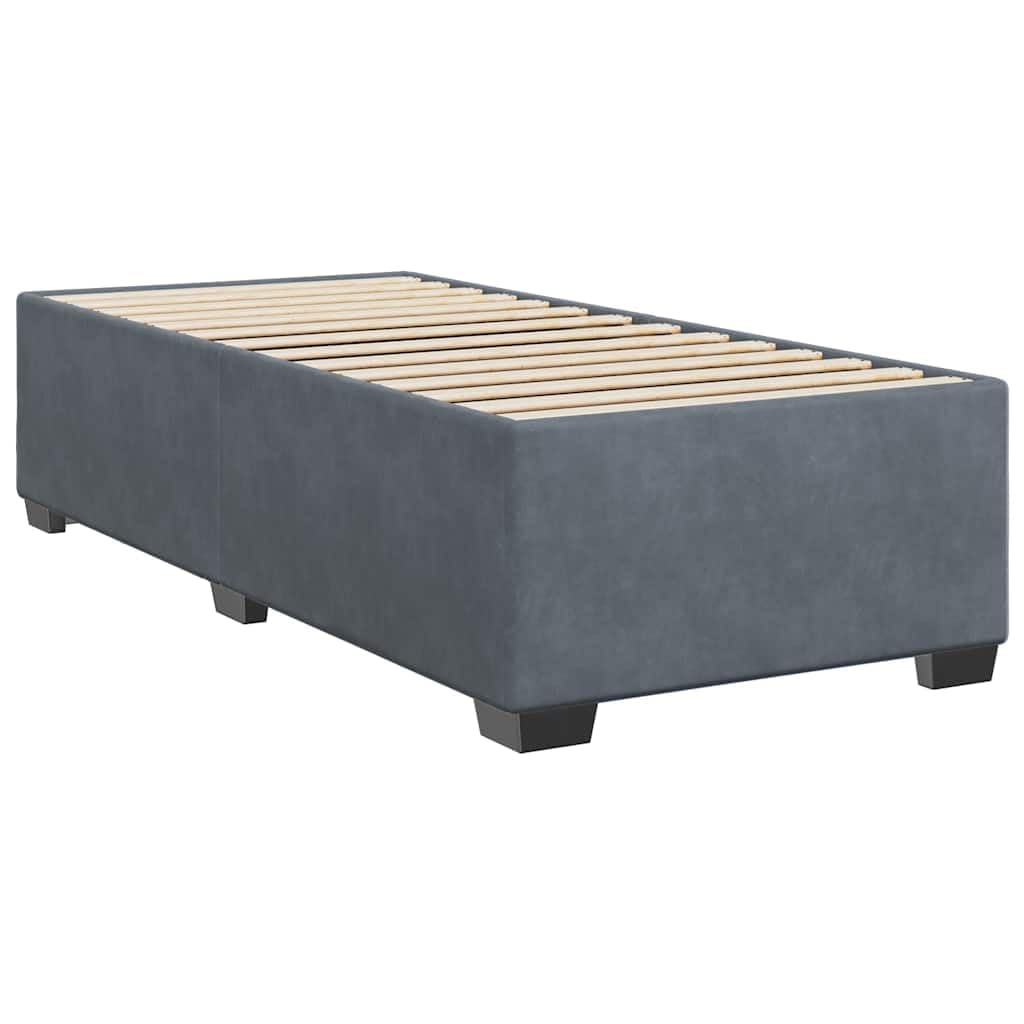 vidaXL Twin XL Velvet Bed Frame - Upholstered Bedstead with Slats, Dark Gray, for Bedroom/Dorm