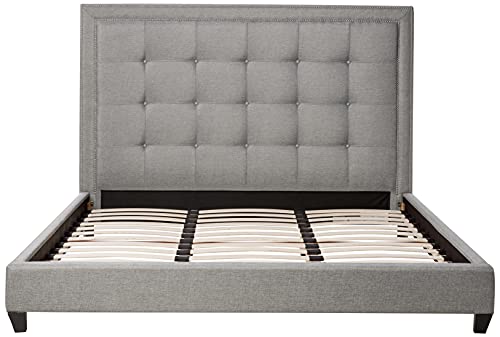 Baxton Studio Hirst Platform Bed, King, Grey