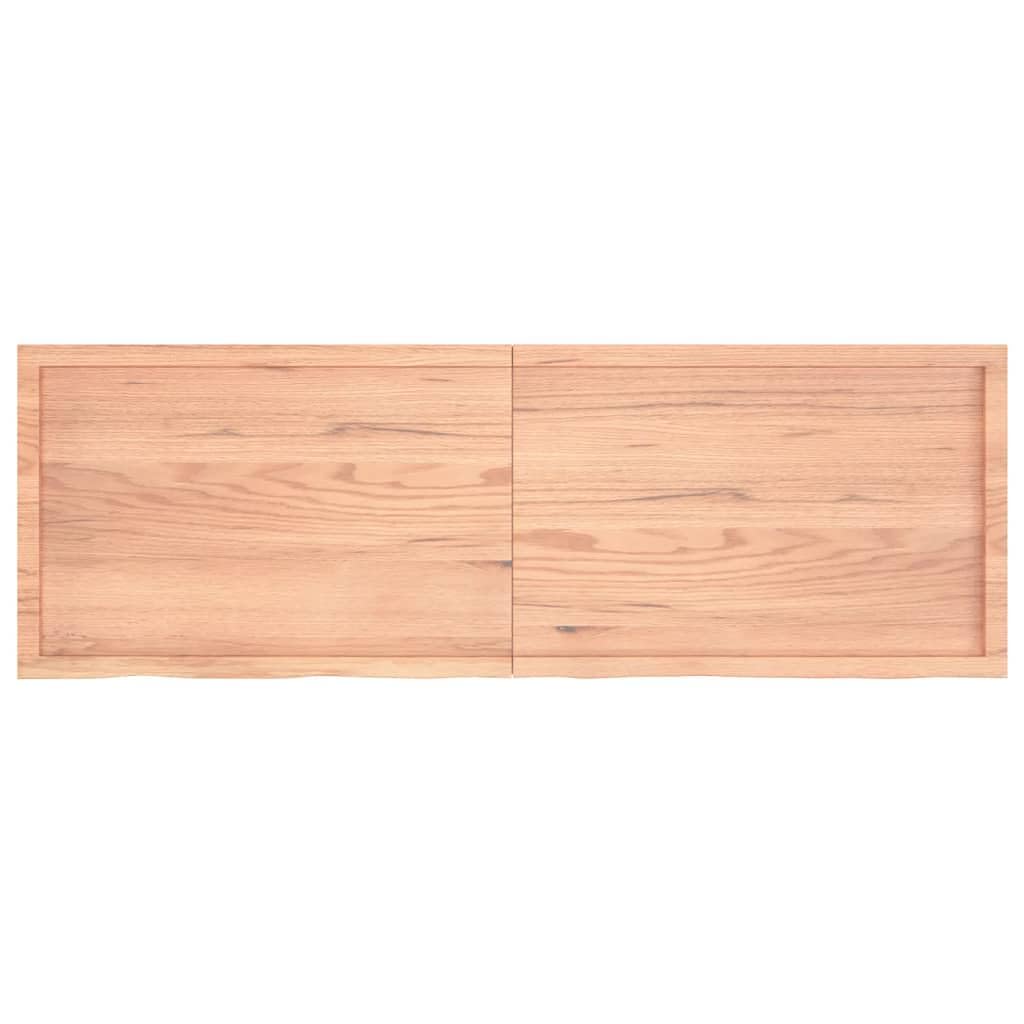vidaXL Light Brown Treated Solid Oak Wood Table Top – Versatile, Handcrafted with Live Edge, Ready-to-use Surface, Ideal for Both Home and Office